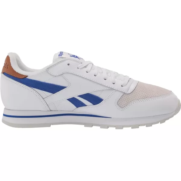 imageReebok Unisex Classic Leather SneakerWhiteCourt BlueMorning Fog