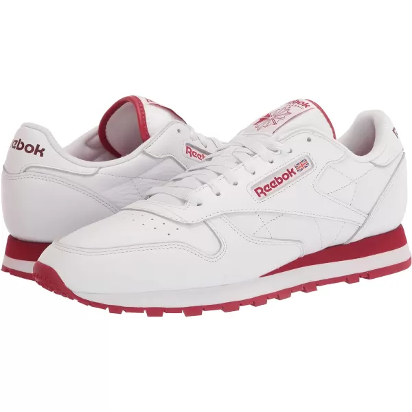 imageReebok Unisex Classic Leather SneakerWhiteFlash Red