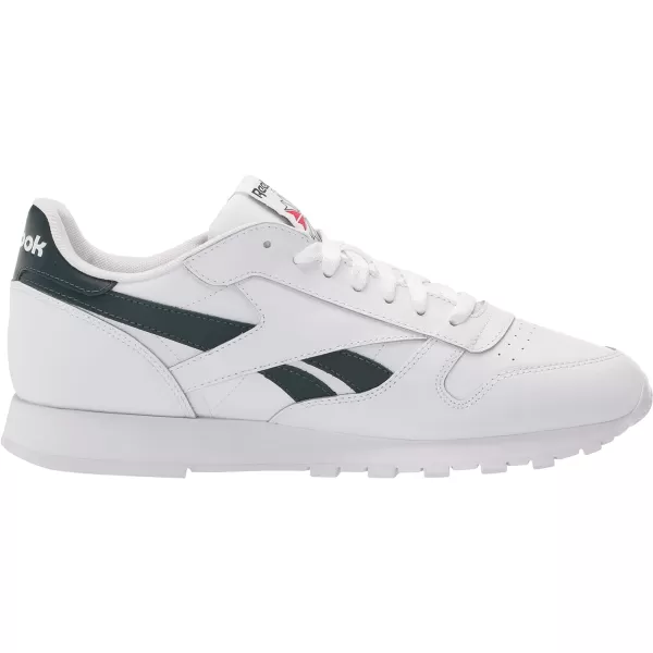 imageReebok Unisex Classic Leather SneakerWhiteForest GreenVector Red