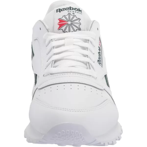imageReebok Unisex Classic Leather SneakerWhiteForest GreenVector Red