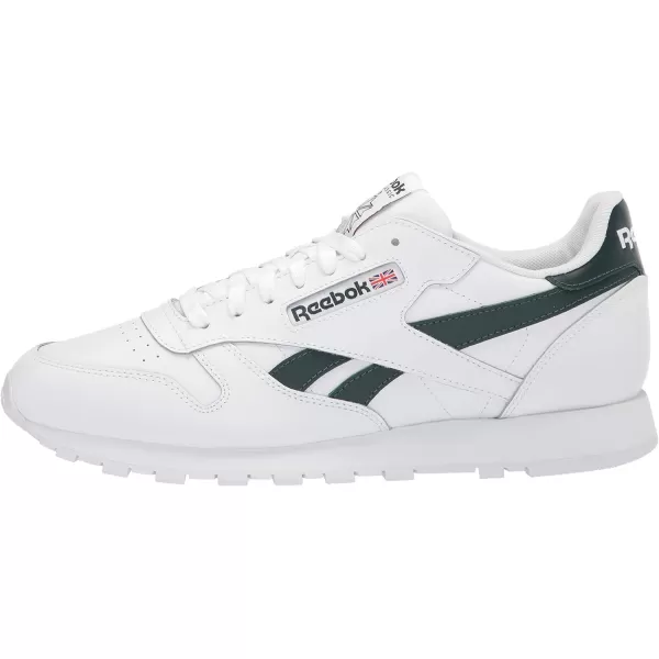 imageReebok Unisex Classic Leather SneakerWhiteForest GreenVector Red