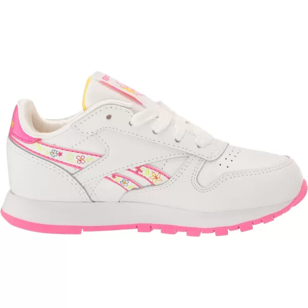 imageReebok Unisex Classic Leather SneakerWhiteLaser PinkYellow