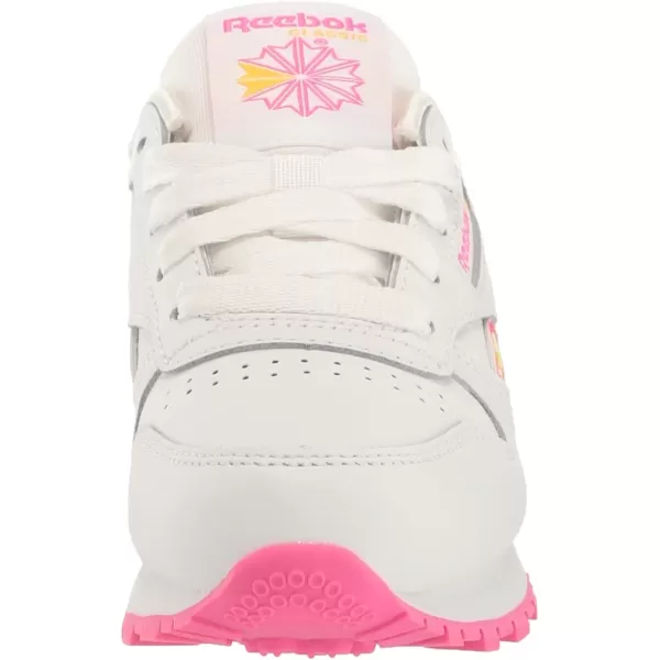 imageReebok Unisex Classic Leather SneakerWhiteLaser PinkYellow
