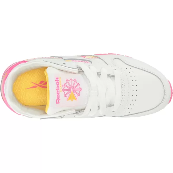 imageReebok Unisex Classic Leather SneakerWhiteLaser PinkYellow