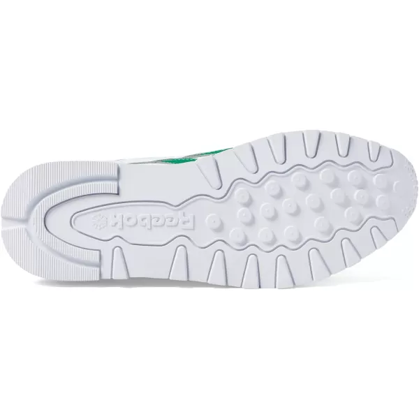 imageReebok Unisex Classic Leather SneakerWhiteVector NavyGlen Green