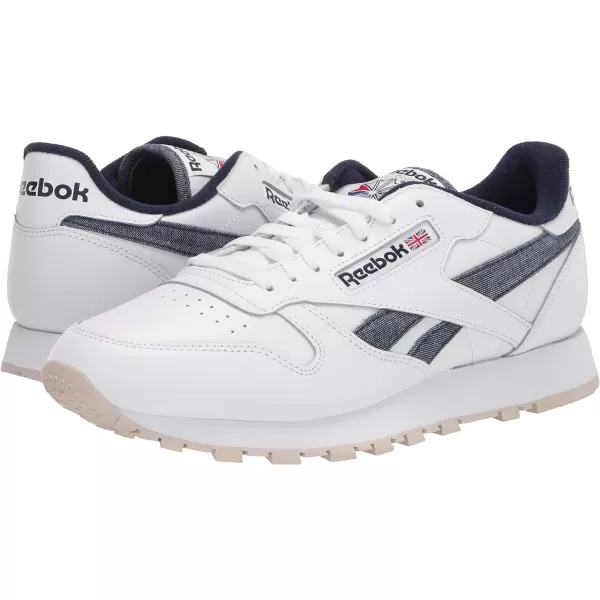 imageReebok Unisex Classic Leather SneakerWhiteVector NavyStucco