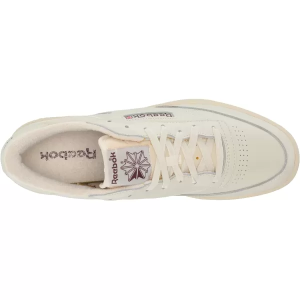 imageReebok Unisex Club C 85 SneakerChalkAlabasterMaroon