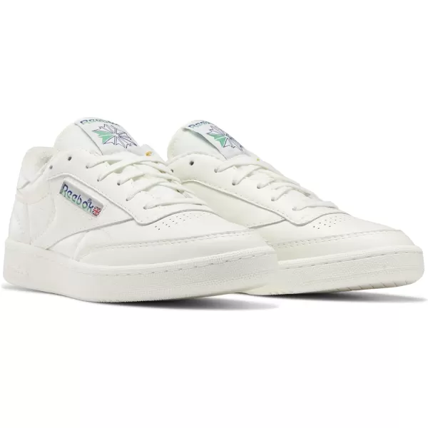imageReebok Unisex Club C 85 SneakerChalkClassic CobaltGlen Green