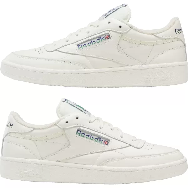 imageReebok Unisex Club C 85 SneakerChalkClassic CobaltGlen Green