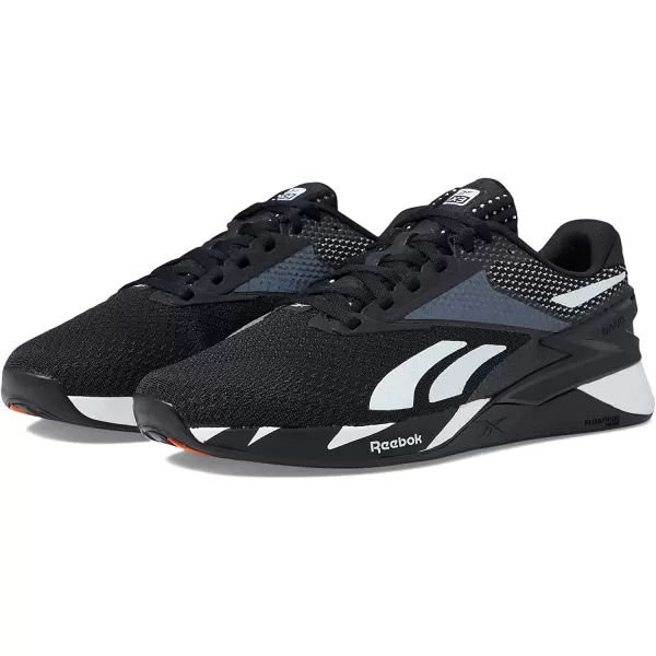 imageReebok Unisex Nano X3 Cross Trainer BlackWhiteSmash Orange 7 US Men