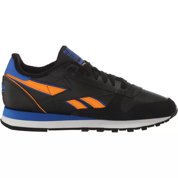 imageReebok UnisexAdult Classic Leather SneakerBlackShocking OrangeElectric Cobalt