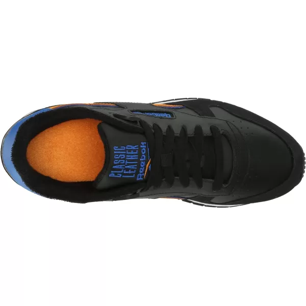 imageReebok UnisexAdult Classic Leather SneakerBlackShocking OrangeElectric Cobalt