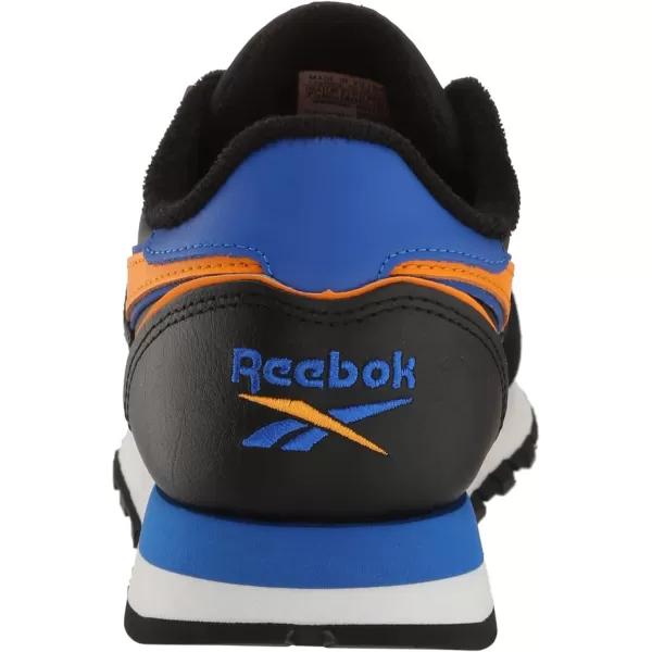 imageReebok UnisexAdult Classic Leather SneakerBlackShocking OrangeElectric Cobalt