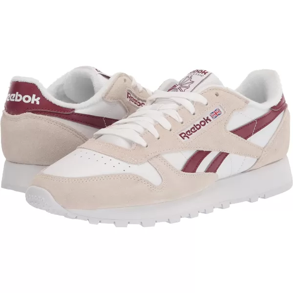 imageReebok UnisexAdult Classic Leather SneakerClassic BurgundyWhite