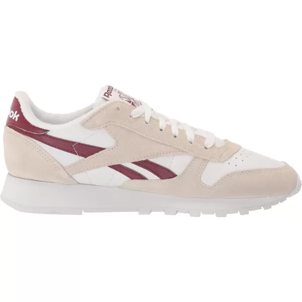 imageReebok UnisexAdult Classic Leather SneakerClassic BurgundyWhite