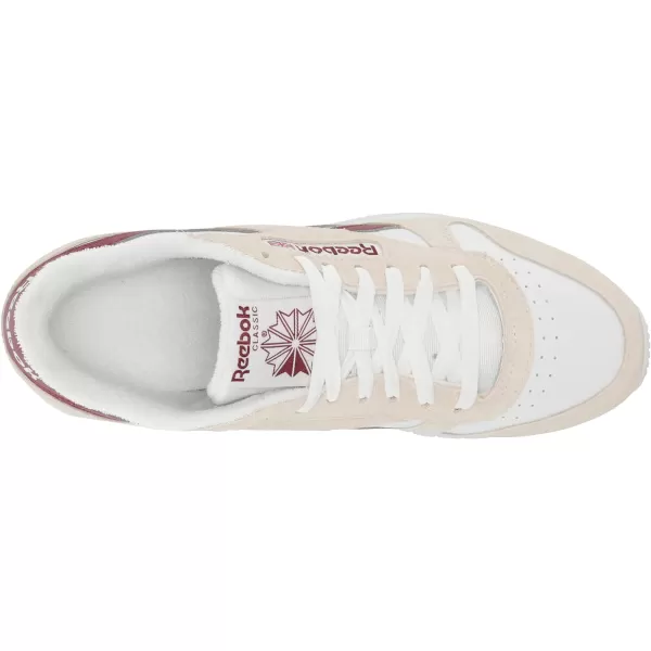 imageReebok UnisexAdult Classic Leather SneakerClassic BurgundyWhite