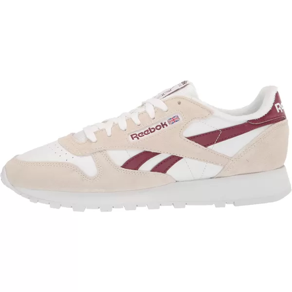 imageReebok UnisexAdult Classic Leather SneakerClassic BurgundyWhite