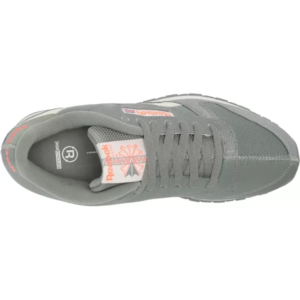 imageReebok UnisexAdult Classic Leather SneakerHarmony GreenClassic WhiteOrange Flare