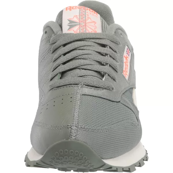 imageReebok UnisexAdult Classic Leather SneakerHarmony GreenClassic WhiteOrange Flare