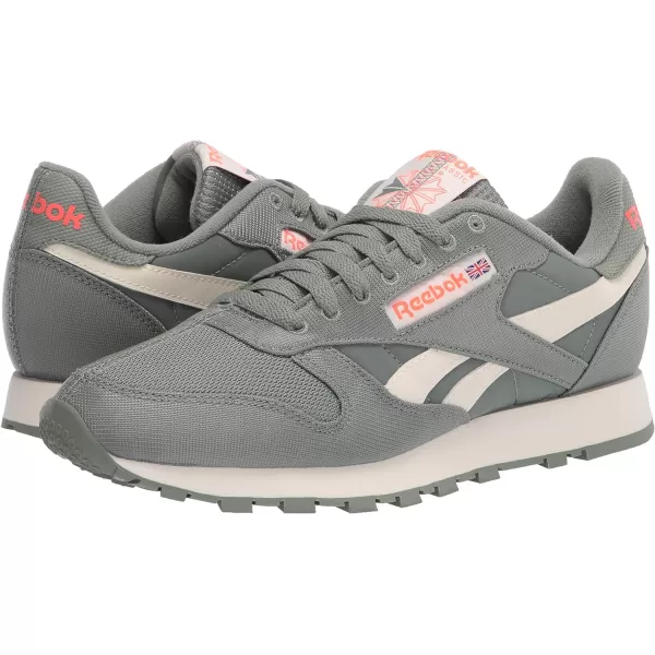 imageReebok UnisexAdult Classic Leather SneakerHarmony GreenClassic WhiteOrange Flare