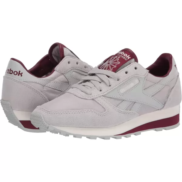 imageReebok UnisexAdult Classic Leather SneakerPure GreyMerlotChalk
