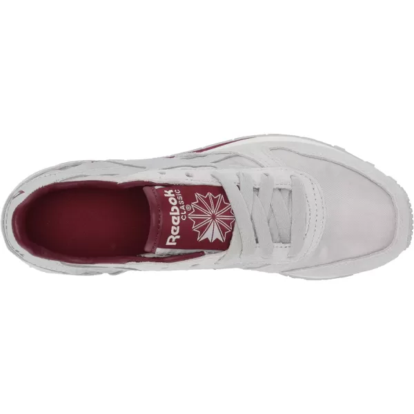imageReebok UnisexAdult Classic Leather SneakerPure GreyMerlotChalk