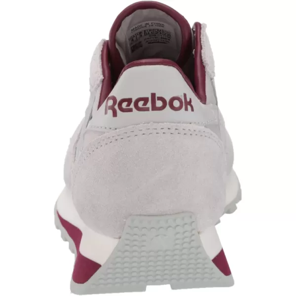 imageReebok UnisexAdult Classic Leather SneakerPure GreyMerlotChalk