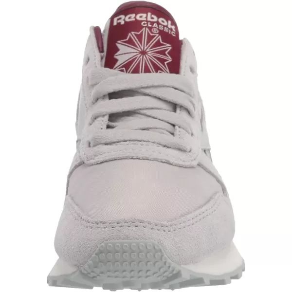 imageReebok UnisexAdult Classic Leather SneakerPure GreyMerlotChalk