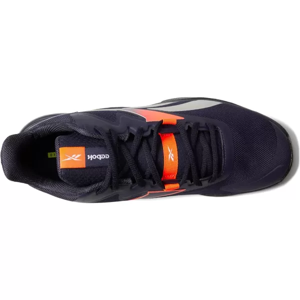 imageReebok UnisexAdult Classic Leather SneakerVector NavyOrange FlareVector Blue