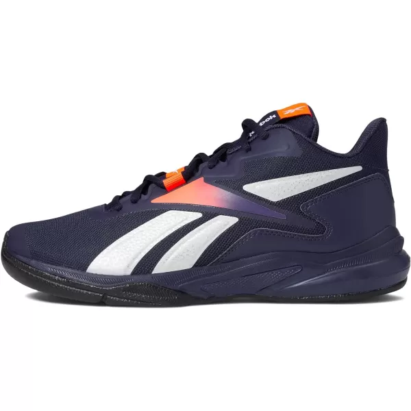 imageReebok UnisexAdult Classic Leather SneakerVector NavyOrange FlareVector Blue