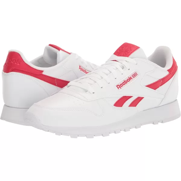 imageReebok UnisexAdult Classic Leather SneakerVegan CollectionWhiteVector Red
