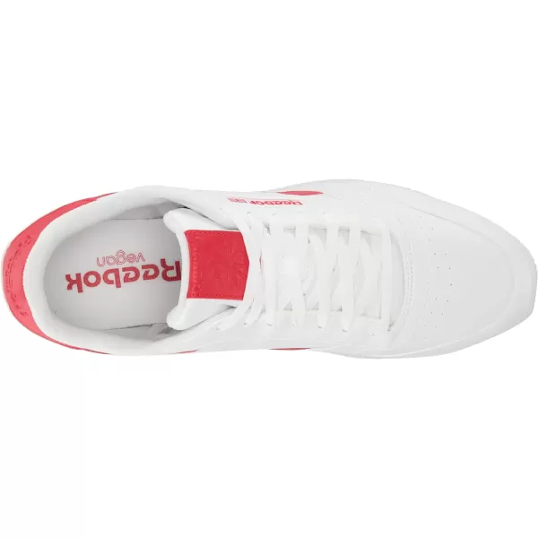imageReebok UnisexAdult Classic Leather SneakerVegan CollectionWhiteVector Red