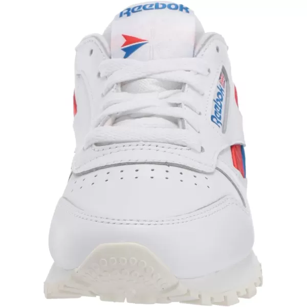 imageReebok UnisexAdult Classic Leather SneakerWhiteInstinctive RedDynamic Blue