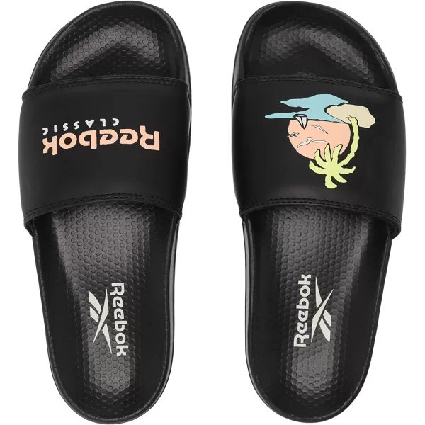 imageReebok UnisexAdult Classic Slides SneakerBlackAura OrangeChalk