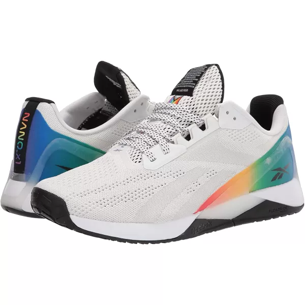 imageReebok UnisexAdult Nano X1 Cross TrainerPrideWhiteRainbow Print