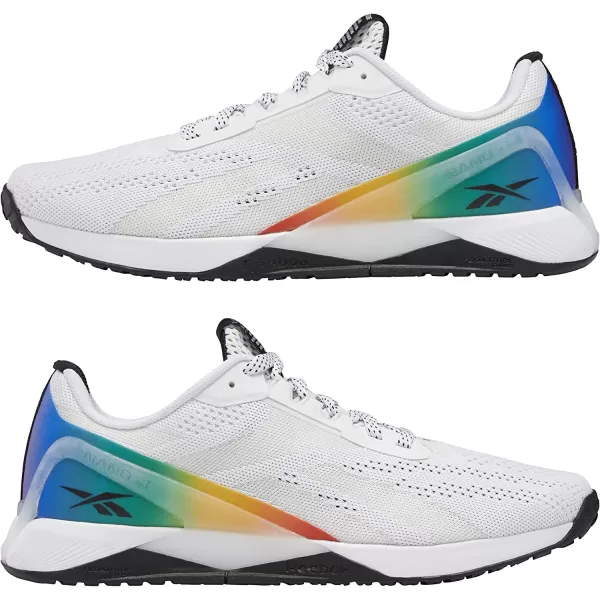 imageReebok UnisexAdult Nano X1 Cross TrainerPrideWhiteRainbow Print