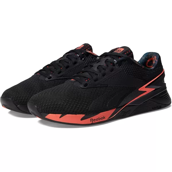 imageReebok UnisexAdult Nano X3 SneakerBlackOrange FlarePure Grey