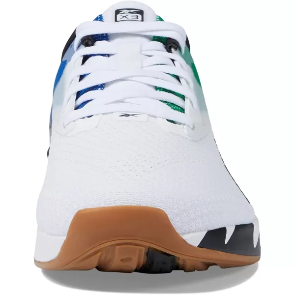 imageReebok UnisexAdult Nano X3 SneakerWhiteGlen GreenVector Blue
