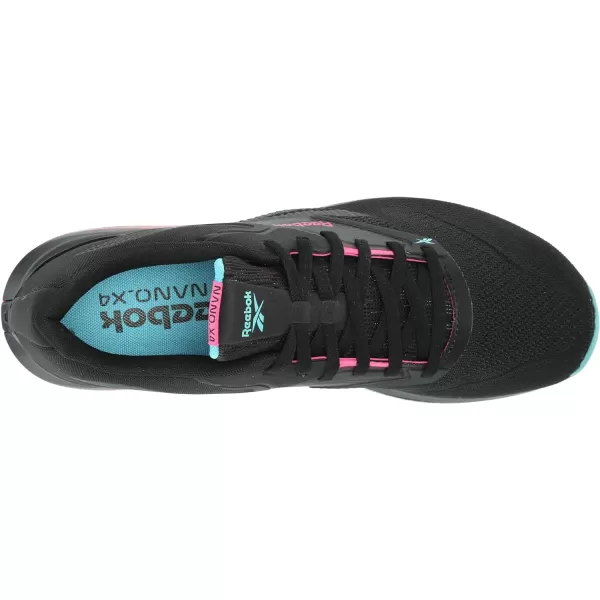 imageReebok UnisexAdult Nano X4 SneakerBlackBold CyanLaser Pink