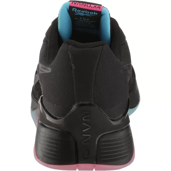 imageReebok UnisexAdult Nano X4 SneakerBlackBold CyanLaser Pink