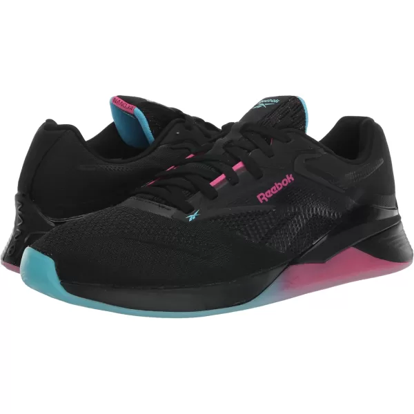 imageReebok UnisexAdult Nano X4 SneakerBlackBold CyanLaser Pink