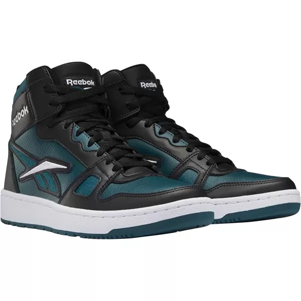 imageReebok UnisexAdult Resonator Mid Basketball ShoesCore BlackMidnight PineWhite