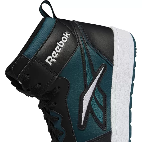 imageReebok UnisexAdult Resonator Mid Basketball ShoesCore BlackMidnight PineWhite
