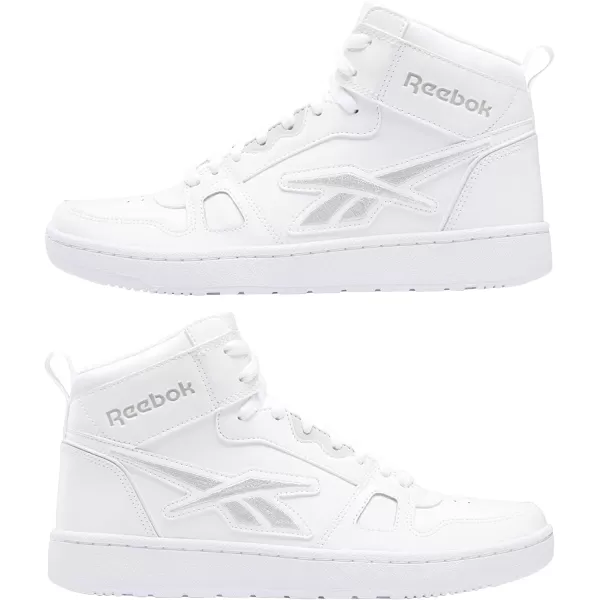 imageReebok UnisexAdult Resonator Mid Basketball ShoesWhitePure Grey