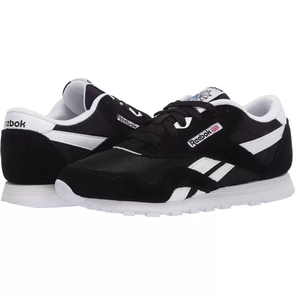 imageReebok UnisexChild Boys Classic Nylon SneakerBlackBlackWhite