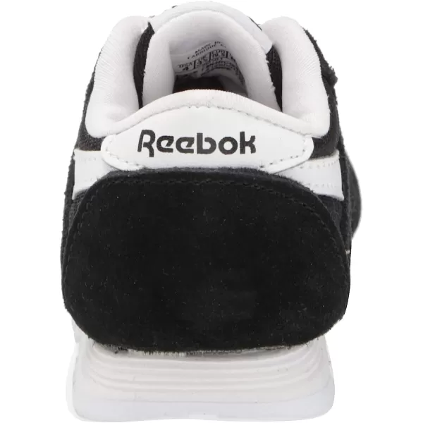 imageReebok UnisexChild Boys Classic Nylon SneakerBlackWhite