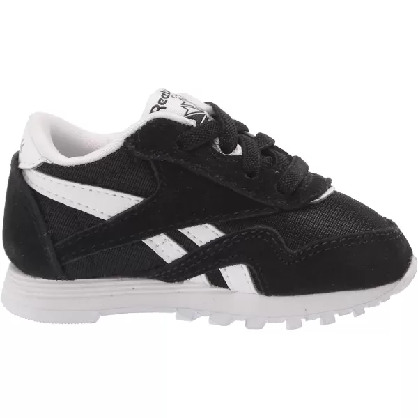 imageReebok UnisexChild Boys Classic Nylon SneakerBlackWhite