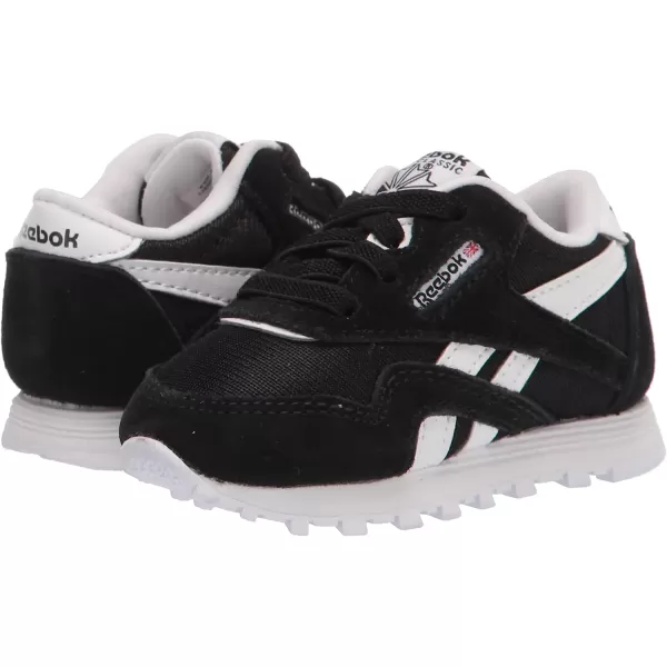 imageReebok UnisexChild Boys Classic Nylon SneakerBlackWhite