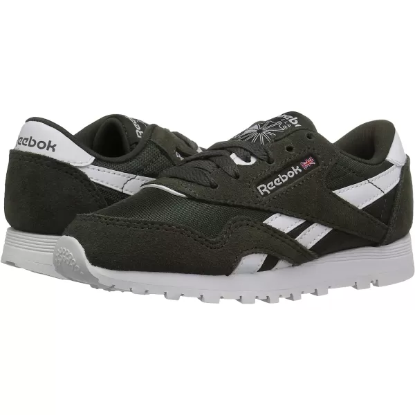 imageReebok UnisexChild Boys Classic Nylon SneakerDark CypressWhite