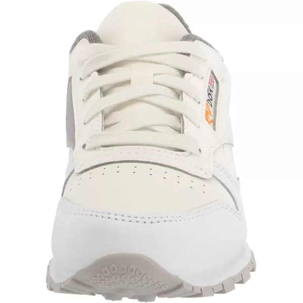 imageReebok UnisexChild Classic Leather SneakerChalkFtwr WhiteTin Grey